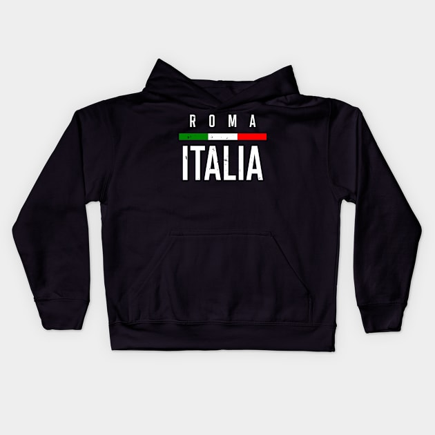 Roma Italia Italian Flag Novelty Gifts Kids Hoodie by B89ow